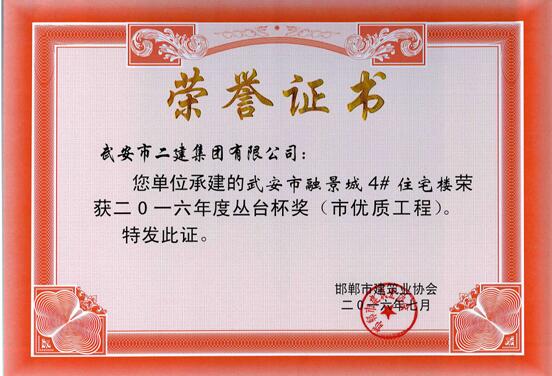 我公司多個工程項目榮獲2016年度“叢臺杯”(圖3) 我公司多個工程項目榮獲2016年度“叢臺杯”(圖3)